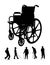 Elderly and Wheel Chair Silhouettes