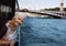 Elderly woman boat trip