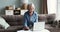 Elderly woman busy in family finances management