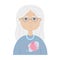 Elderly woman.Concept of cardiology, heart attack