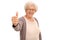 Elderly woman giving a thumb up