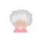 An elderly woman, a grandmother, a pensioner with glasses. color smiling portrait, icon or avatar