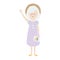 Elderly woman. Happy old lady. cartoon senior female. Grandmother retired in summer hat and dress
