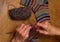 Elderly Woman Knitting Socks