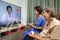 Elderly woman meet online doctor to consultant about health