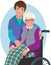 Elderly woman and nurse