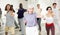 Elderly woman practicing punches during group self defense course