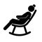 elderly woman relaxation or resting on rocking chair icon