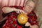 Elderly woman and terrestrial globe