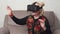 Elderly woman using vr glasses