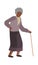 Elderly woman walking. Grandmother character with gray hair , isolated vector old female senior