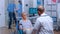 Elderly woman in wheelchair at doctor appointment