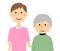 Elderly women and male caregivers