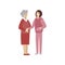 Eldery parent support, help and care for grandmother. Concept vector illustration