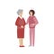Eldery person support, help and care for seniors. Concept vector illustration