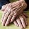 Eldery woman hands