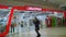 Eldorado is the largest Russian retail chain of household appliances and consumer electronics in Russia. Blurred image of young fe