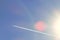 Ele115_102019 Airplane Vapour Trails and Lens Flare