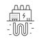 electic energy plant line icon vector illustration