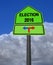 Election 2016 left or right ahead sign