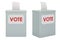 Election ballot boxes, front and side views, 3D rendering