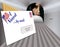 A election ballot envelope in a mailbox is ready to be mailed