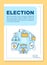 Election brochure template layout. Holding voting. Voter turnout. Flyer, booklet, leaflet print design with linear