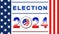 Election Day 2024 in United States with flag in banner design - poster for election voting