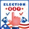 Election Day, 3d vector illustration index finger is voting