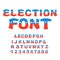 Election font. Political debate in America alphabet. USA National ABC. Colors of American flag letters