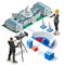 Election Infographic Us Capitol Vector Isometric Building