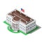 Election Infographic Us White House Vector Isometric Building