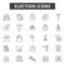 Election line icons, signs, vector set, outline illustration concept