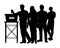 Election people silhouette vector on white