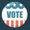 Election pin vector isolated. Vote for president