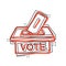 Election voter box icon in comic style. Ballot suggestion vector cartoon illustration pictogram splash effect