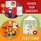 Election voting and debate banners set flat design vector i