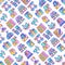 Election and votings seamless pattern with thin line icons: voters, ballot box, inauguration, corruption, debate, president,