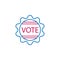 Elections, badge outline colored icon. Can be used for web, logo, mobile app, UI, UX
