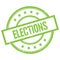 ELECTIONS text written on green vintage stamp
