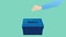 Elections Vote Box template with hand putting blank voting paper in the ballot box animation .