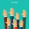 Elections and voting concept vector flat style background. Illustration for political campaign flyer, leaflets and websites.