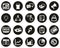 Elections Or Voting Icons White On Black Flat Design Circle Set Big