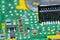 electonic circuit board for computer in macro photography for electric background