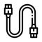 electonic cord computer detail black icon vector illustration