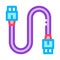 electonic cord computer detail color icon vector illustration