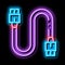 electonic cord computer detail neon glow icon illustration