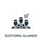 Electoral alliance icon. Monochrome simple sign from election collection. Electoral alliance icon for logo, templates