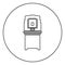 Electoral voting machine Electronic EVM Election equipment VVPAT icon in circle round outline black color vector illustration