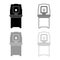 Electoral voting machine Electronic EVM Election equipment VVPAT icon outline set black grey color vector illustration flat style